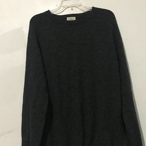 L.L. Bean Size L Tall 100% Lambs wool Gray Men